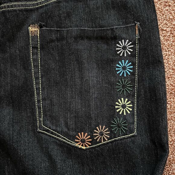 Bklynn Xpress Jeans 38x33 Embroidered Y2K Grunge Black Denim Relaxed High Rise - Picture 9 of 9